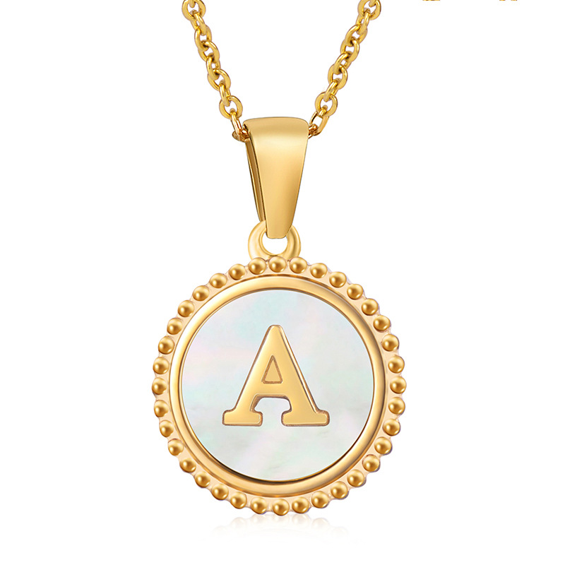 Custom Initial Letter Pendant Necklace 18K Gold Plated