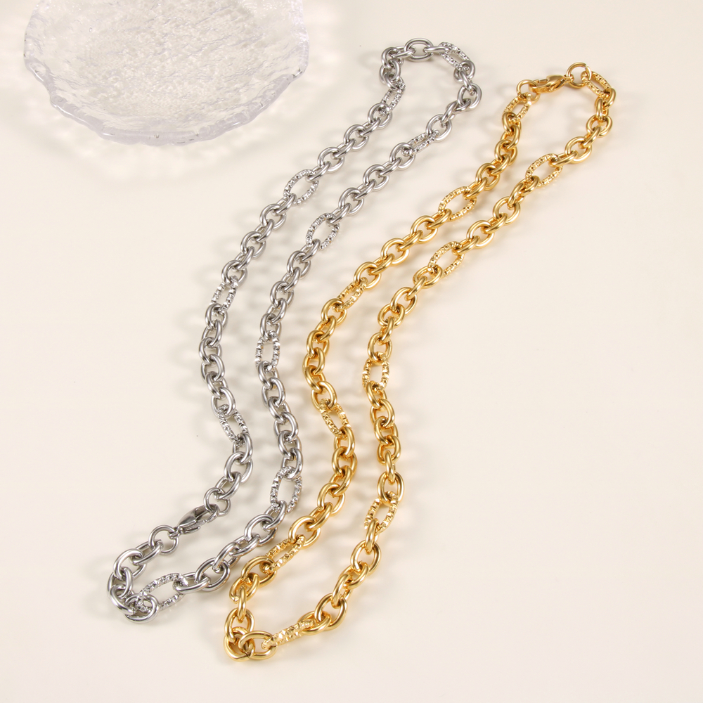 stainless steel pattern O chain luxury necklace 
