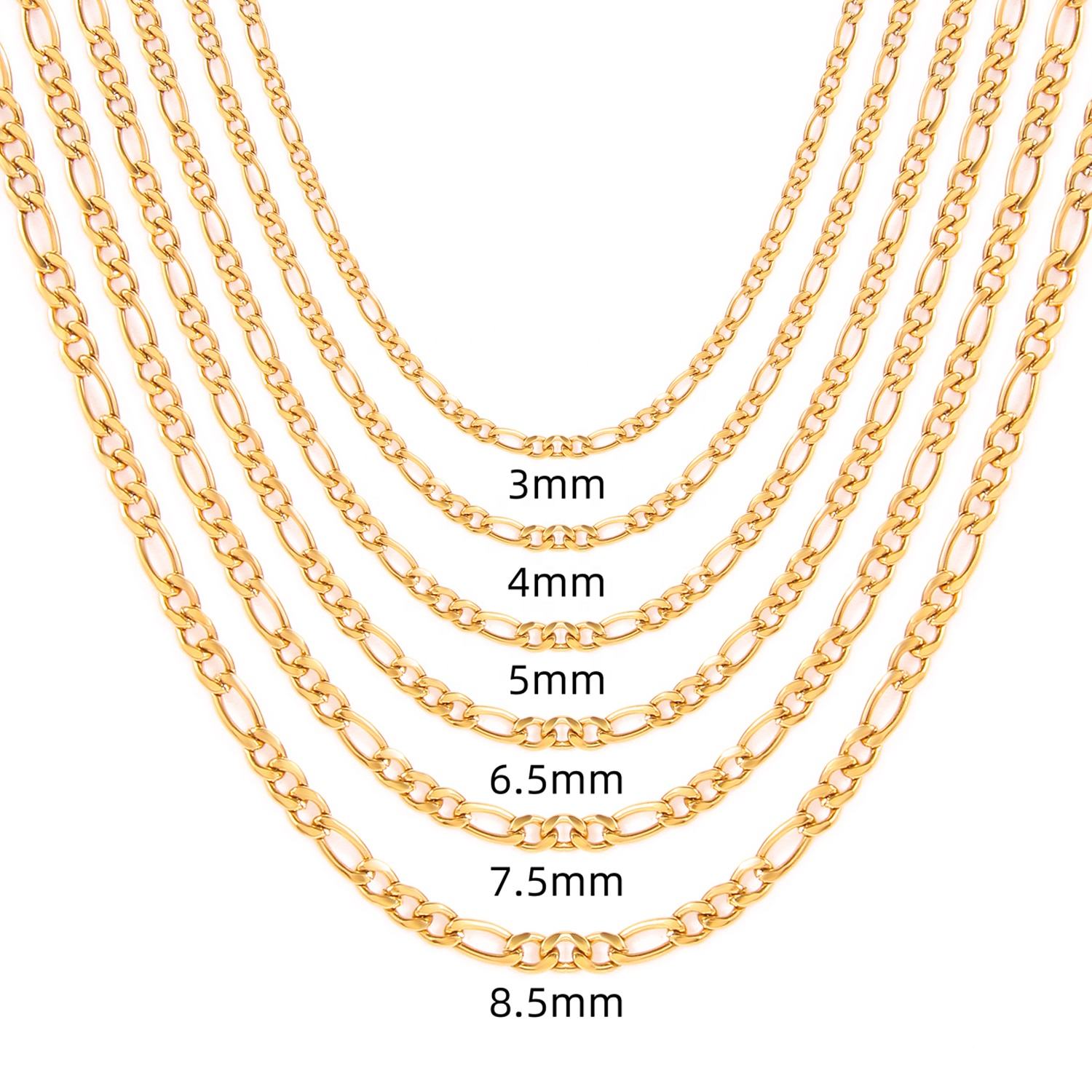 Figaro Link Chain Necklace For Men Women