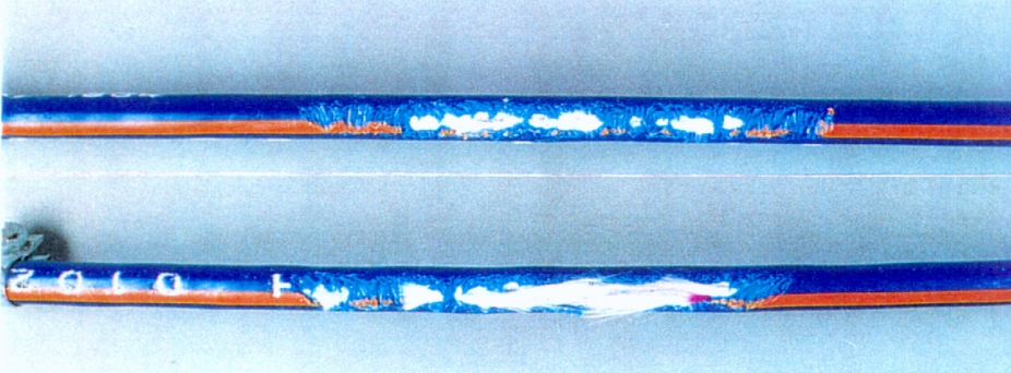  Fig. 4c: Diseño del cable de vidrio PE/E después de la prueba;  diámetro 9,5 mm.