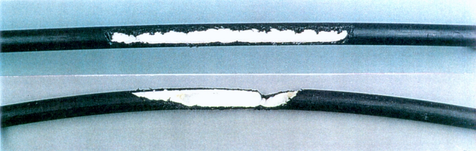  Fig. 4g: Diseño de cable PE/PA12/aramida después de la prueba;  diámetro 8,5 mm.