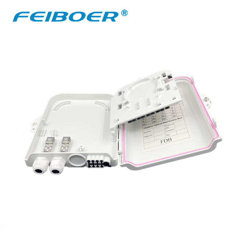 FTTH එළිමහන් බිත්ති සවිකර ඇති ෆයිබර් ඔප්ටික් කේබල් ප්‍රවේශය ftb පෙට්ටිය /8 Core Terminal Box/fiber බෙදාහැරීමේ පෙට්ටිය