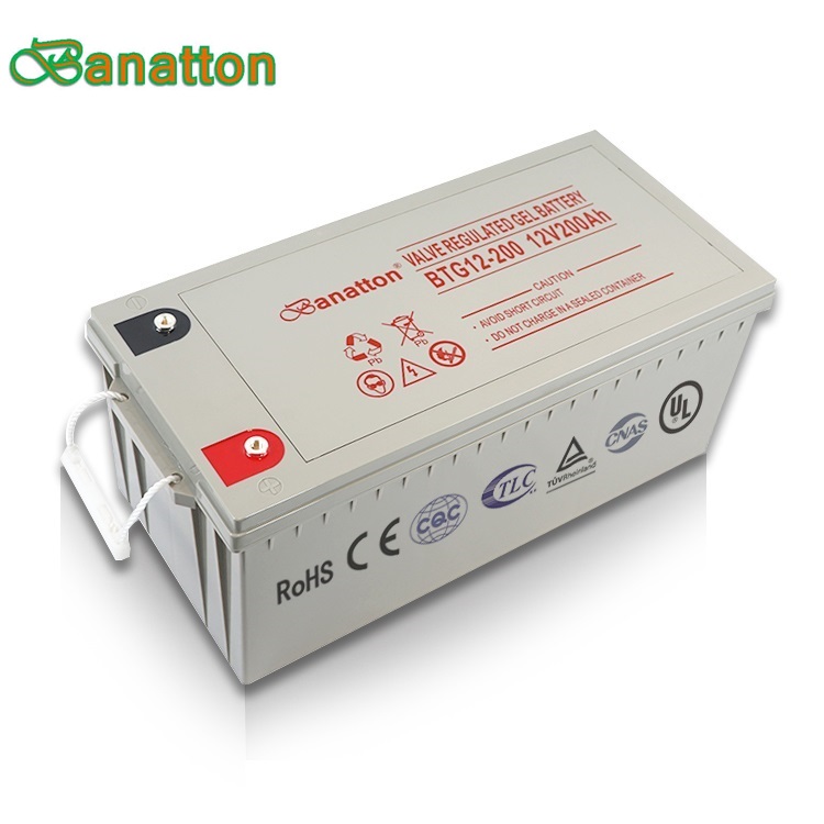 Banatton 12V100AH ​​200AH Żelowy akumulator kwasowo-ołowiowy AGM