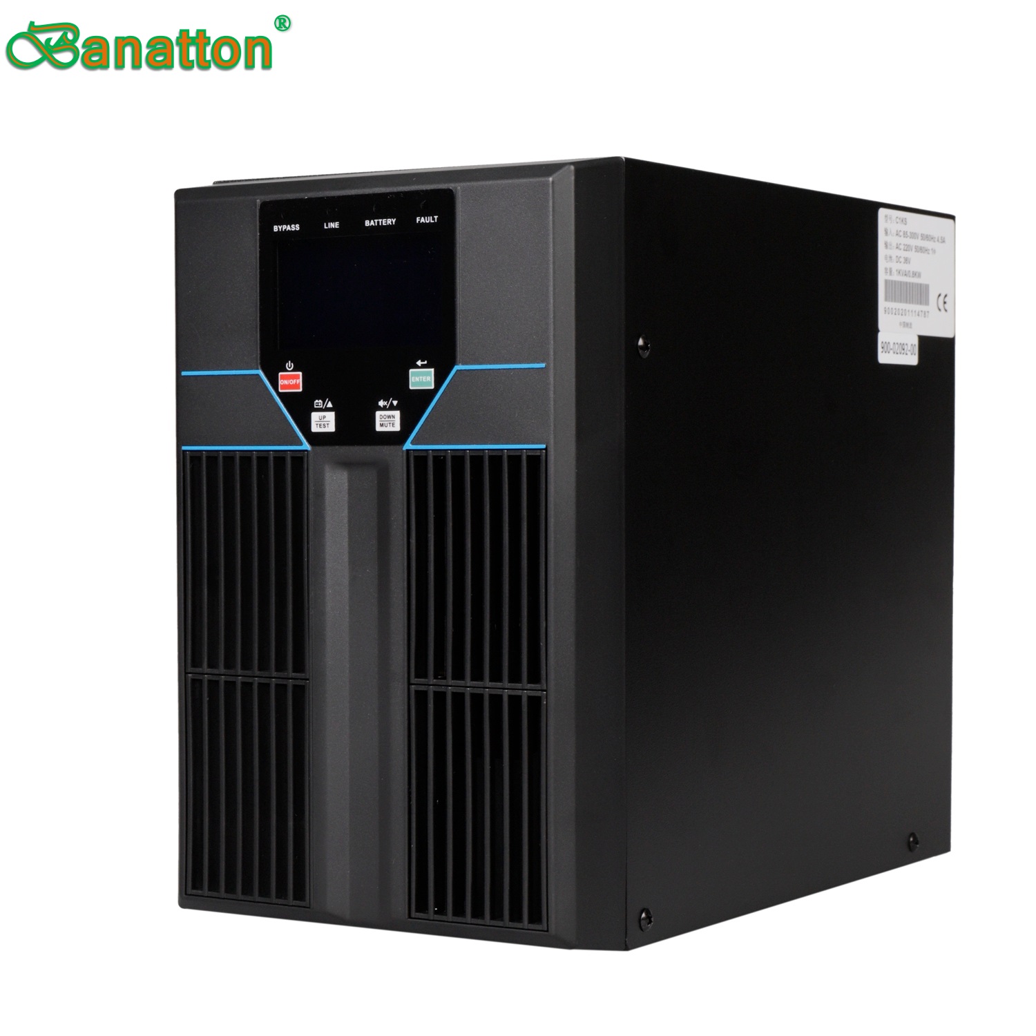 Banatton 1 ~ 3K-Li UPS en ligne batterie Li-ion 220V/230V/240V PF0.9 IEC62040 alimentation ininterrompue