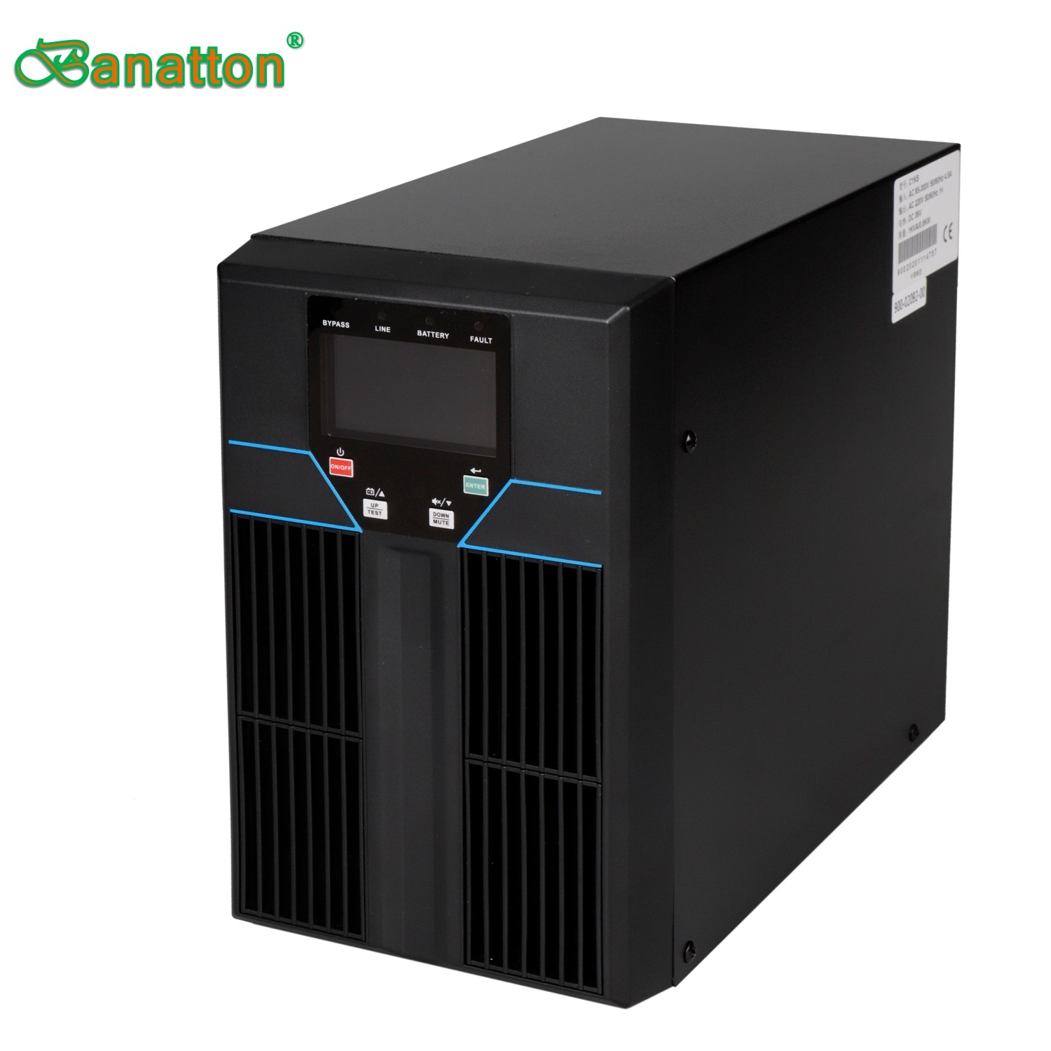 Banatton 1 ~ 3K-Li onlaýn UPS Li-ion batareýasy 220V / 230V / 240V PF0.9 IEC62040 Unin ...