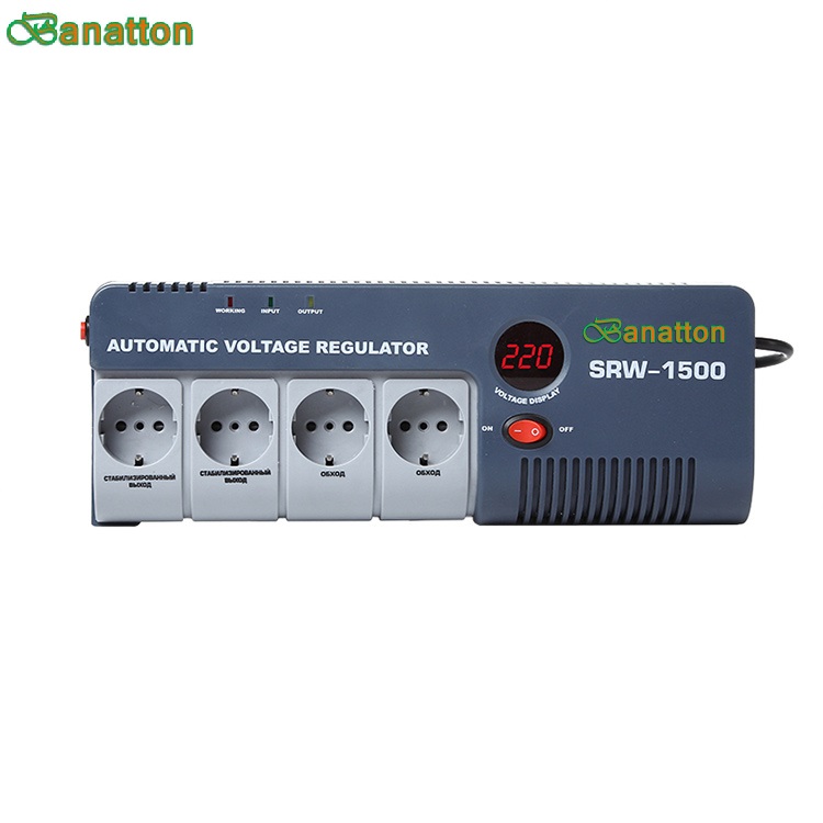 Banatton SRW 500VA 1000VA 1500VA Ev Taşınabilir Soket Röle Tipi AC Voltaj Regülatörü
