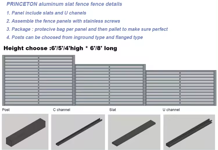 Aluminum Garden Slats Fence Aluminum Profiles For Fencing (11)ypg