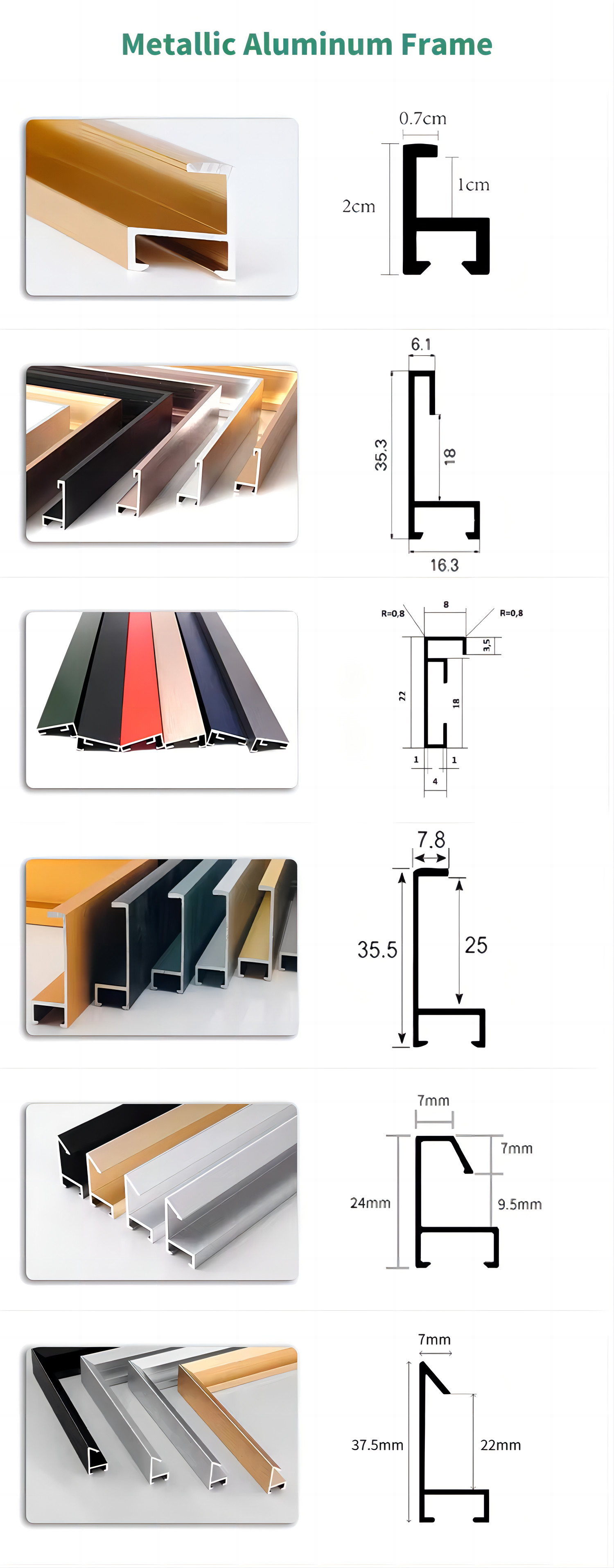aluminum Metal Poster Picture Frame Extrusion Profiles (4)8g4