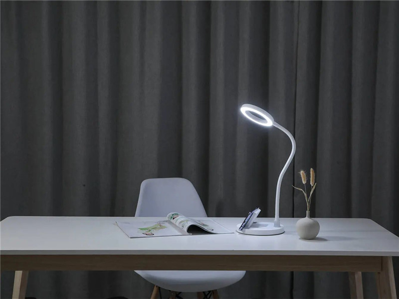 Double Round Shape Designed Desk Lamp with Wireless Rechargeable for Mobile
