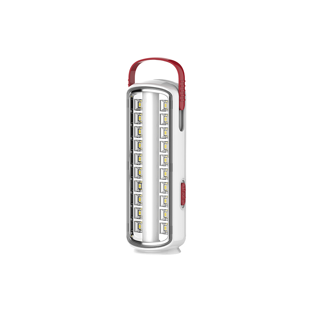 Linterna de luz recargable de 180° KN-L8032L: tubo de 8 W + 20 LED, batería de plomo-ácido recargable de 4 V y 1600 mAh