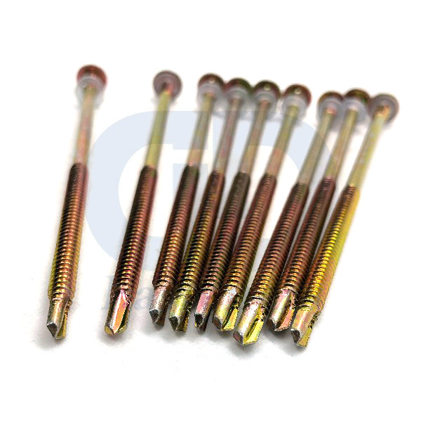 IHex Head Self-drilling Screw Yellow Zinc Half-thread #12-125mm