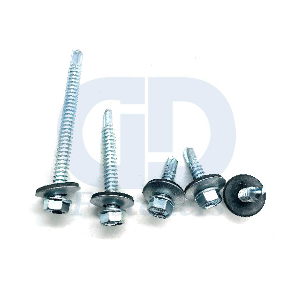 Hex Flange Head Head-Screw Self-drilling with 19mm EPDM Washer