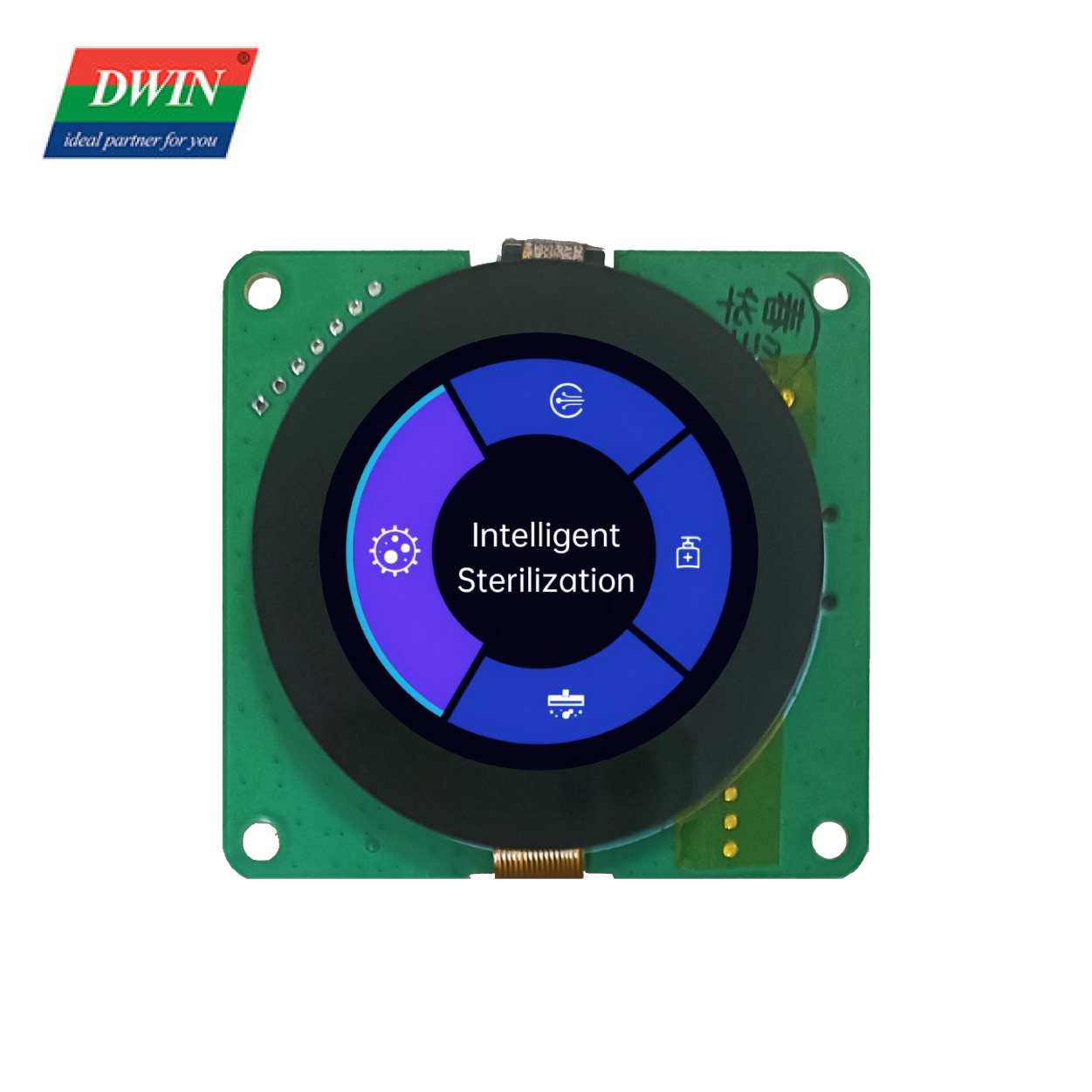 1.6 นิ้ว Circular Smart LCD DMG40400C016_03WTC (เกรดเชิงพาณิชย์)