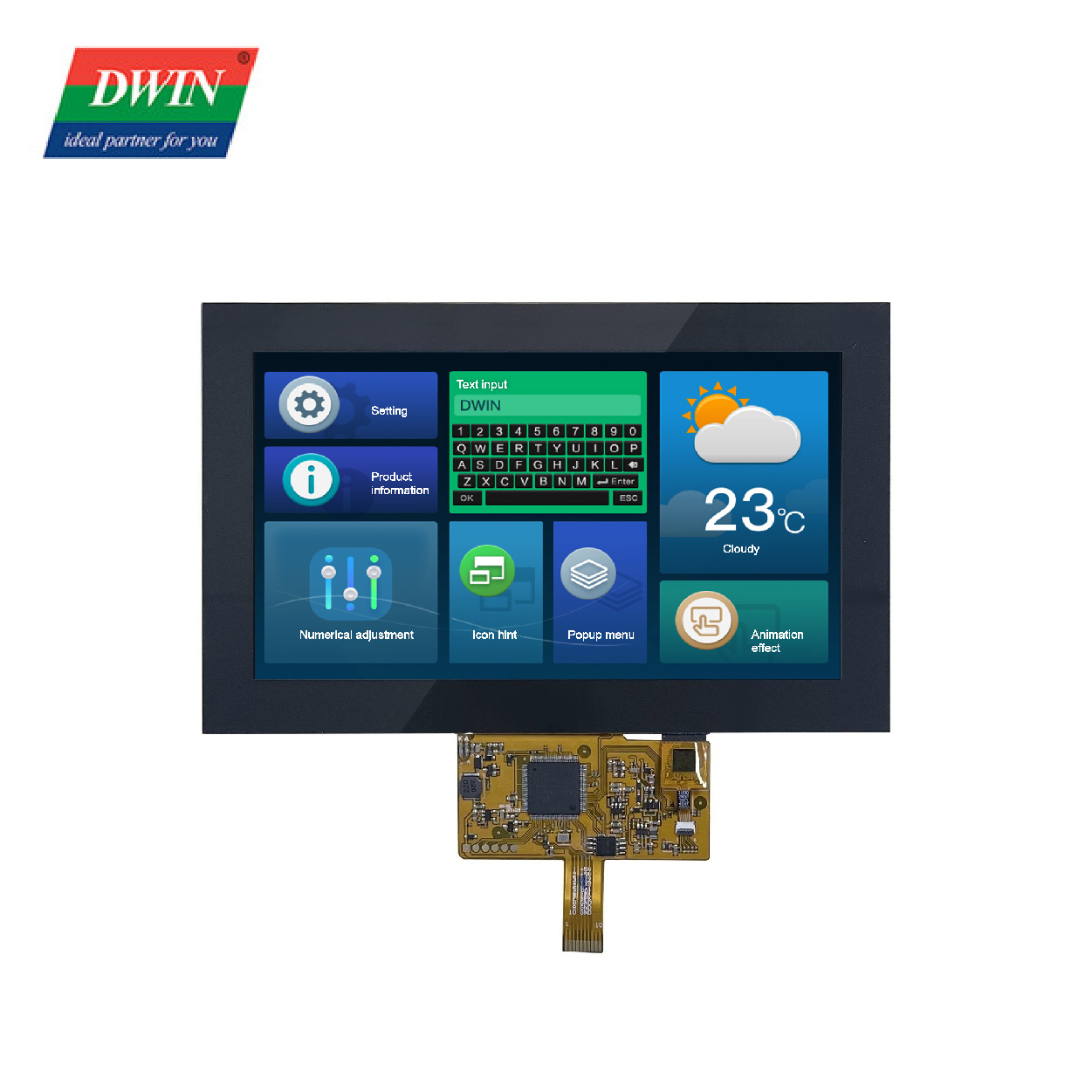 7 inch COF touchscreen Model: DMG80480F070_06W (COF-serie)