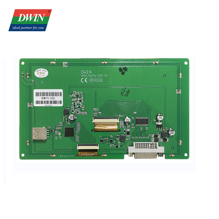 7.0 pulgada 800*480 900nit 16.7M kolor I-highlight ang Capacitive touch LVDS multimedia display DVI-I interface Anti-UV:HDW0...