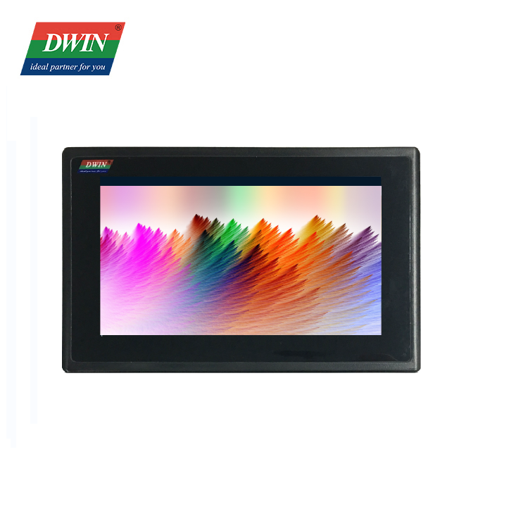 7.0인치 800*480 500nit 16.7M 색상 저항막 방식 터치 LVDS 멀티미디어 디스플레이(쉘 IP65 포함)(전면) DVI-I 인터페이스:HDW070_004L
