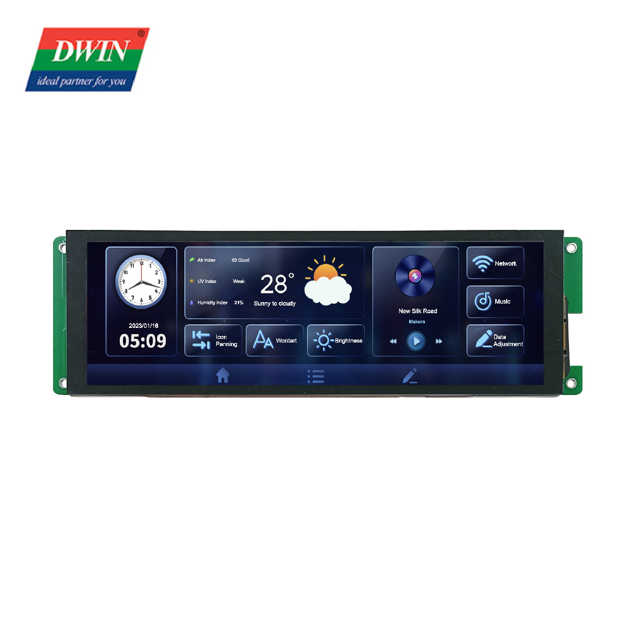 7,8-calowy pasek portu szeregowego LCD DMG12400C078_03W (klasa komercyjna)