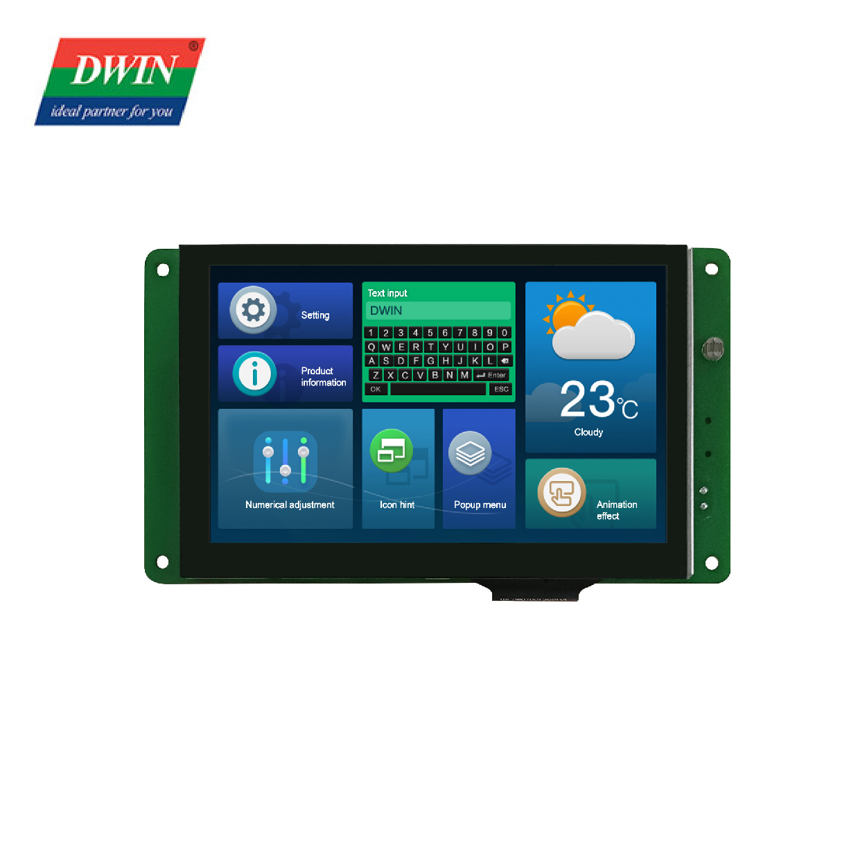 صفحه نمایش لمسی 5.0 اینچی HMI DMG80480T050_02WTCZ06 (درجه صنعتی)