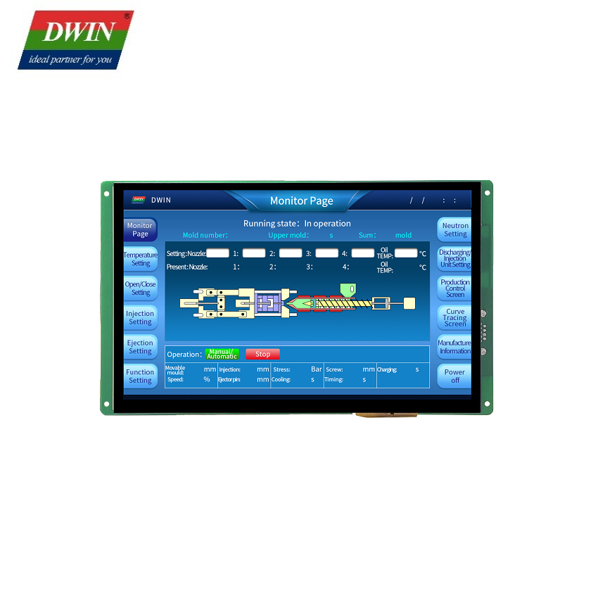 10,1-дюймовый емкостный дисплей ЧМИ с разрешением 1280*800 пикселей DMT12800T101_39WTC (промышленный класс)