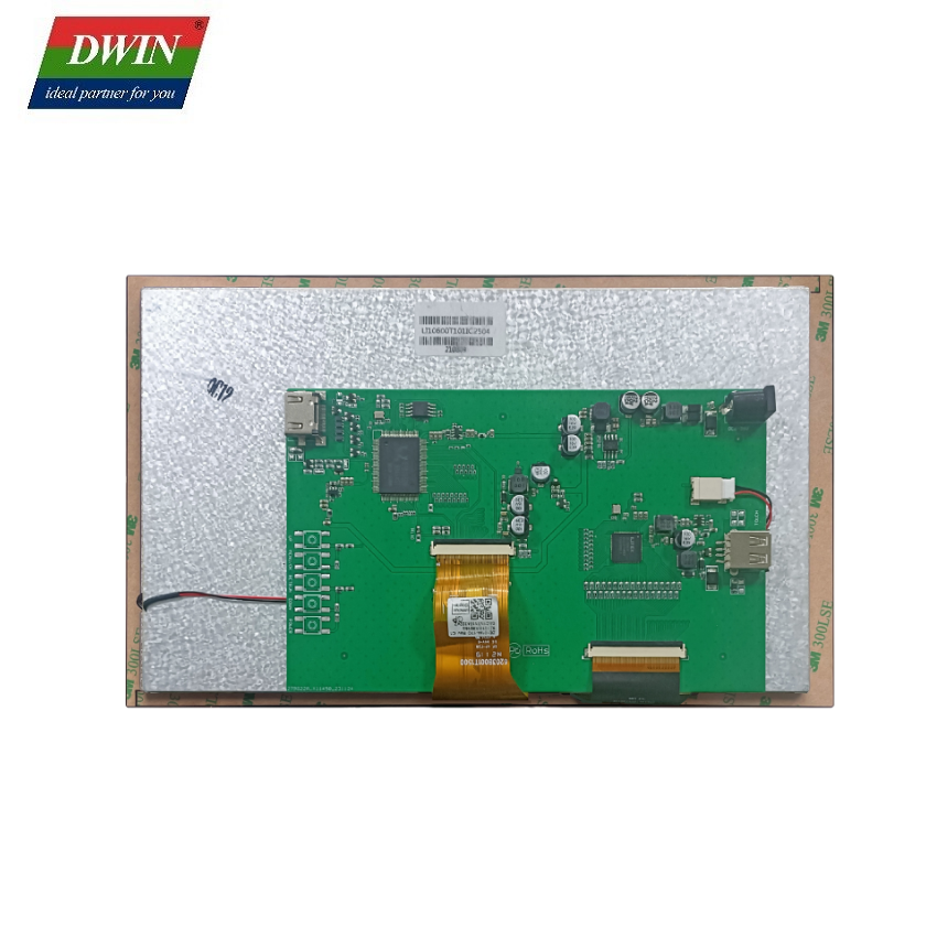 10.1 انچ IPS 200nit 1024 * 600 ملټي ټچ ملاتړ Capacitive touch سخت شیشې پوښ ډرایور وړیا HDMI LCD ډسپلین ...