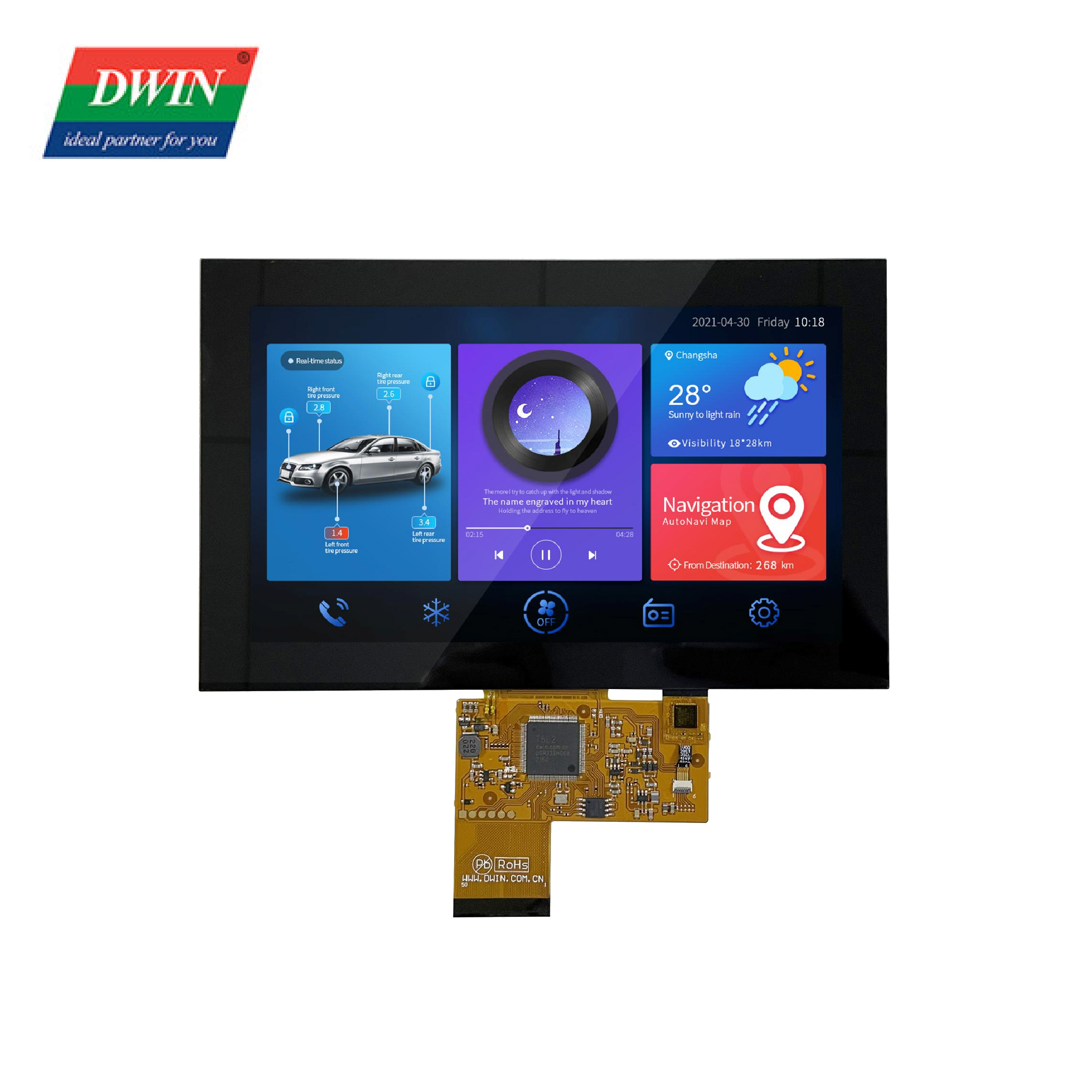 7 İnç COF Dokunmatik ekran Modeli:DMG10600F070_02W (COF Serisi)