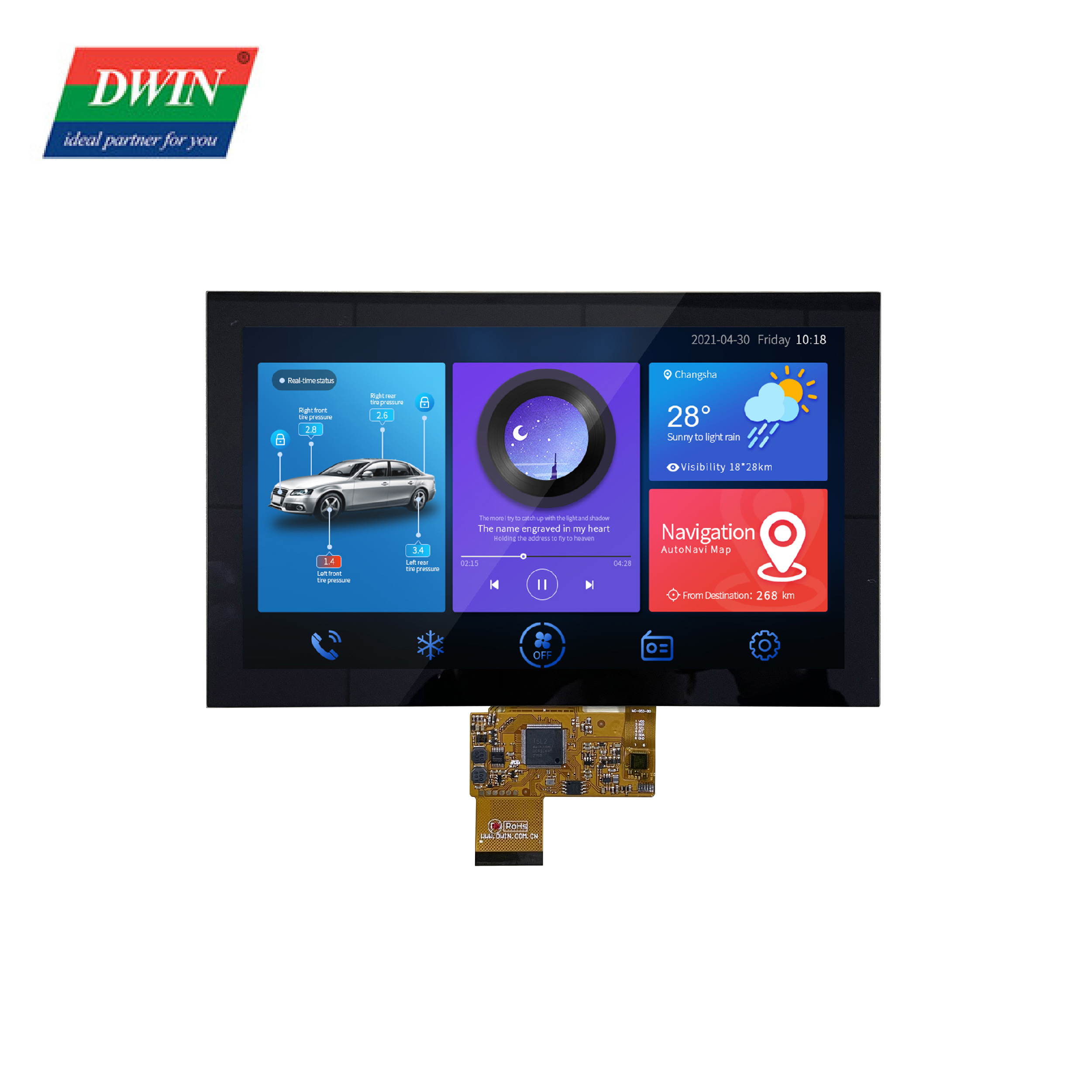 10,1 inch COF touchscreen Model: DMG10600F101_01 (COF-serie)