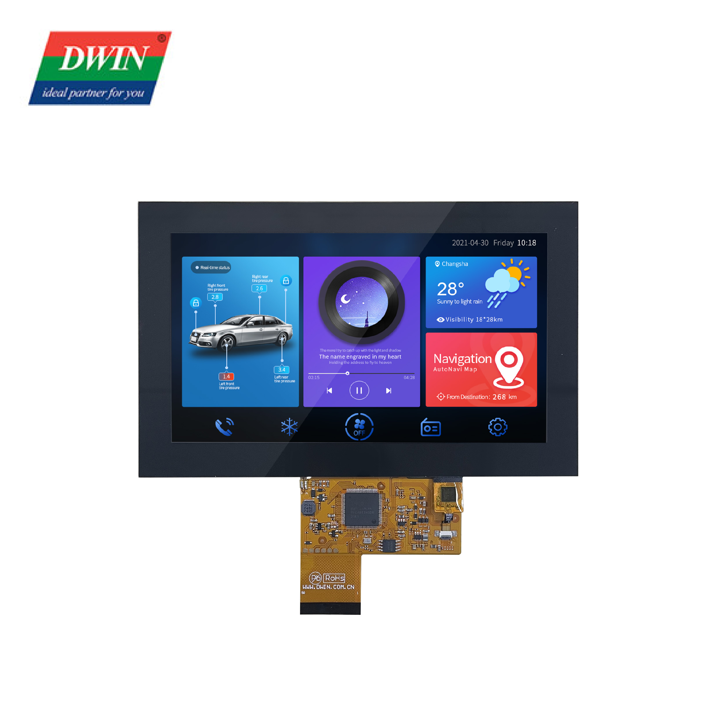 صفحه نمایش لمسی 7 اینچی COF مدل: DMG80480F070_02W (سری COF)