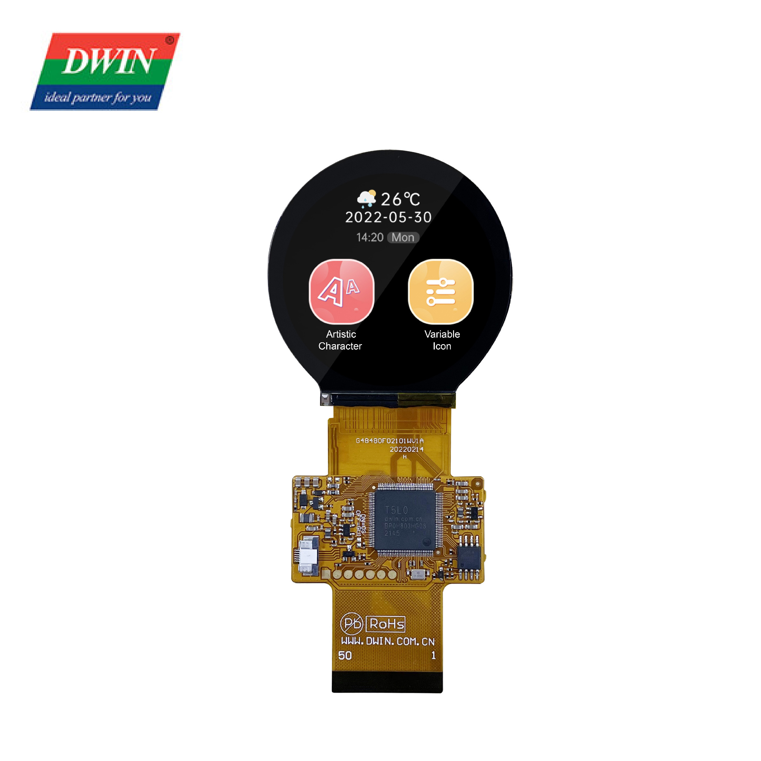 2.1 inch UART Nuni Model: DMG48480F021_01W (Jerin COF)