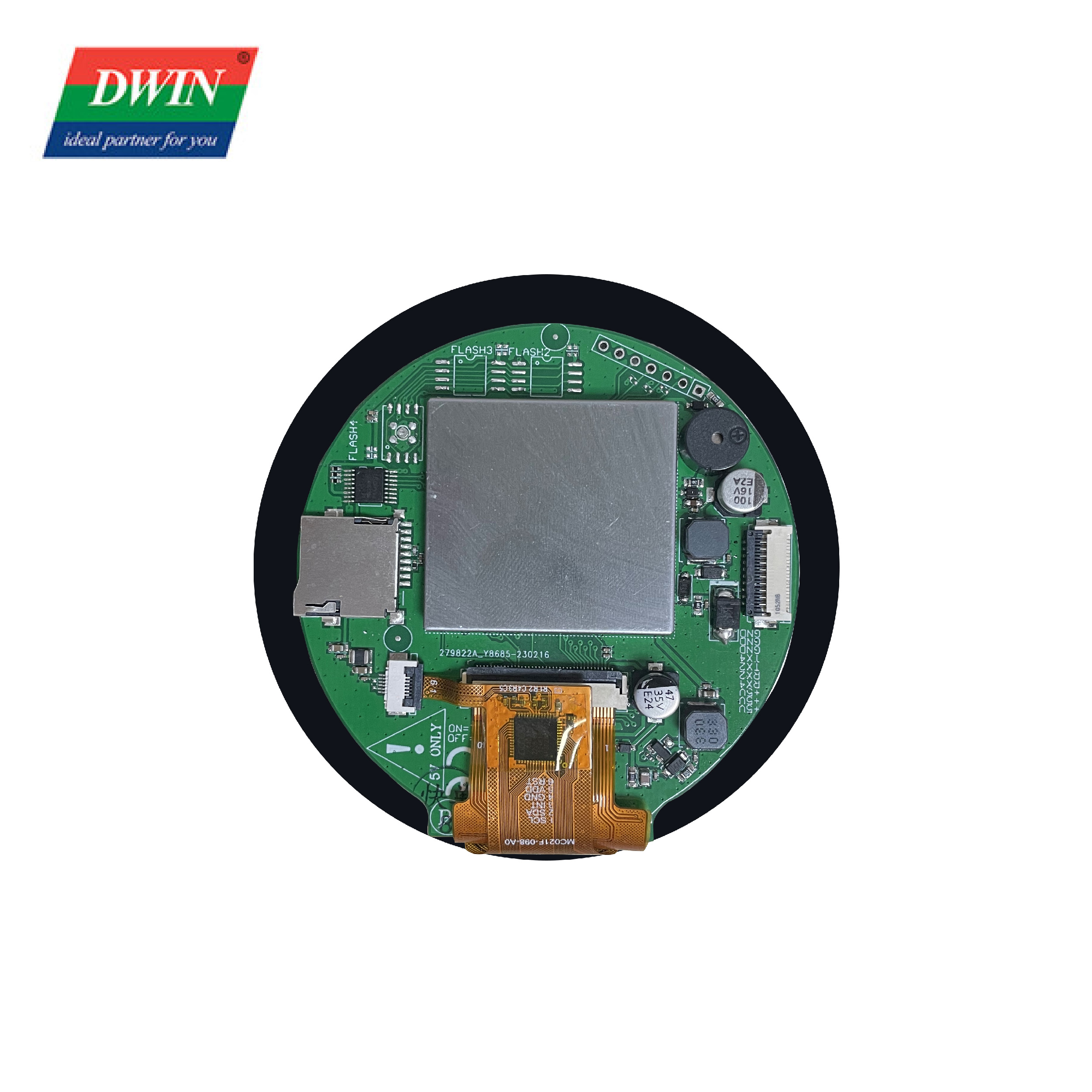 2,8-palcová kruhová inteligentná obrazovka DMG48480C028_03WTC (komerčná kvalita)