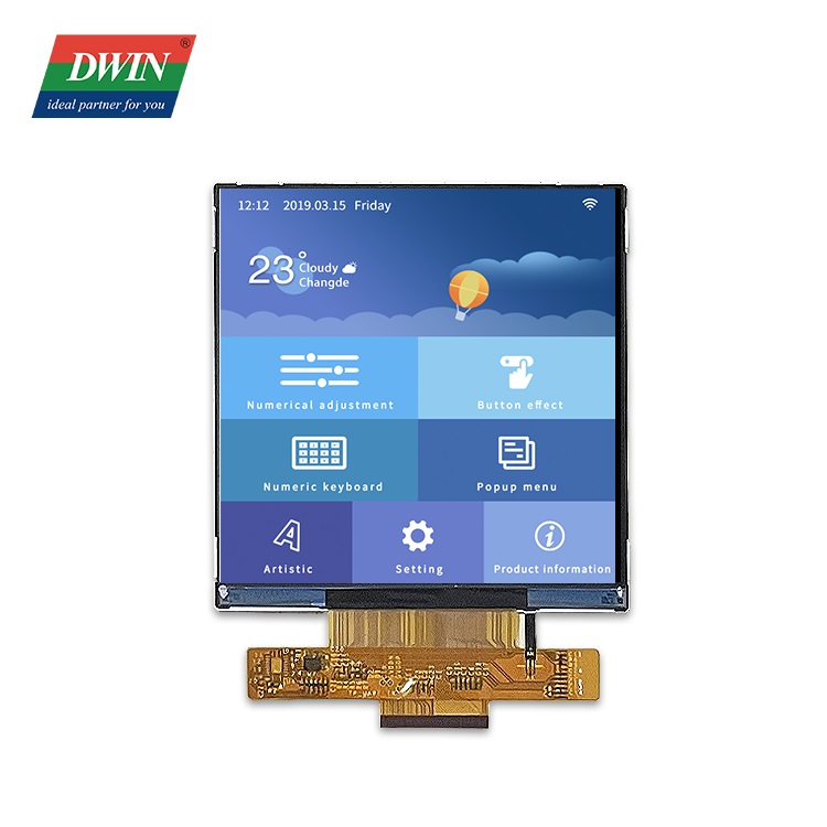 4,1 pouces 720x720 MIPI interface IPS Incell TFT LCD LI72720T041TA3598