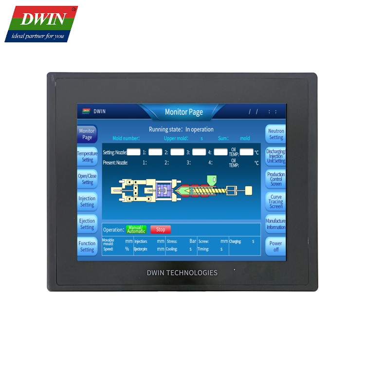 Écran HMI capacitif de 9,7 pouces 1024*768 avec coque DMT10768T097_38WTC (qualité industrielle)