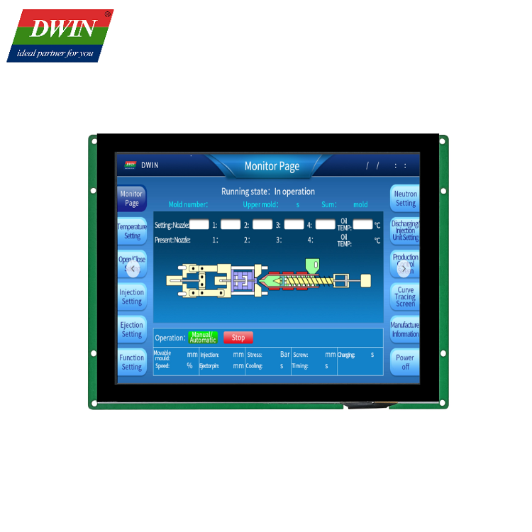 Écran HMI capacitif 8,0 pouces 1024*768 DMT10768T080_38WTC (qualité industrielle)