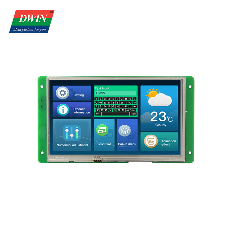 7 Inch HMI LCD Display Panel Tutul Model: DMG80480C070_04W (kelas komersial)