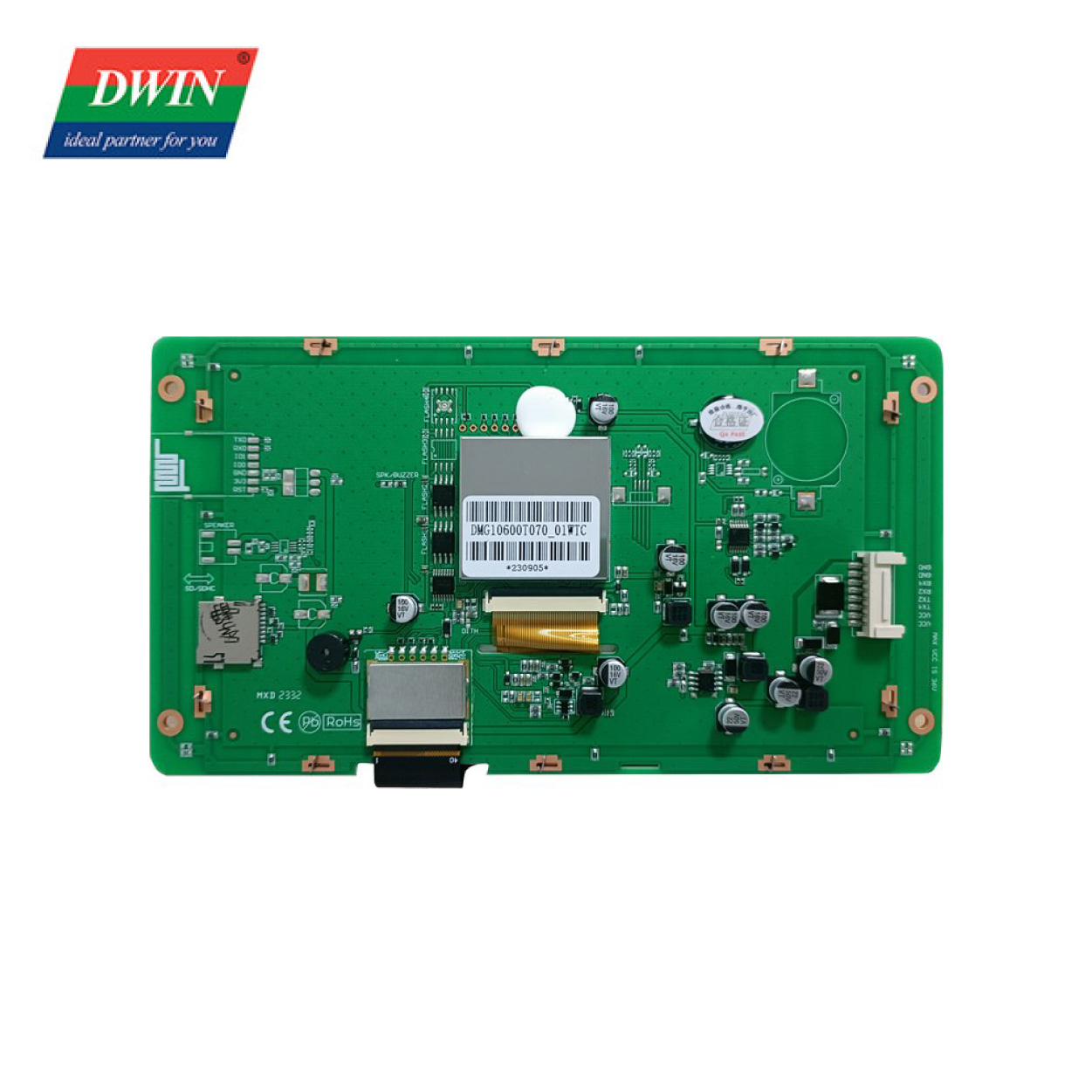 7,0 colių LCD jutiklinio ekrano modelis: DMG10600T070_01W (pramoninis)