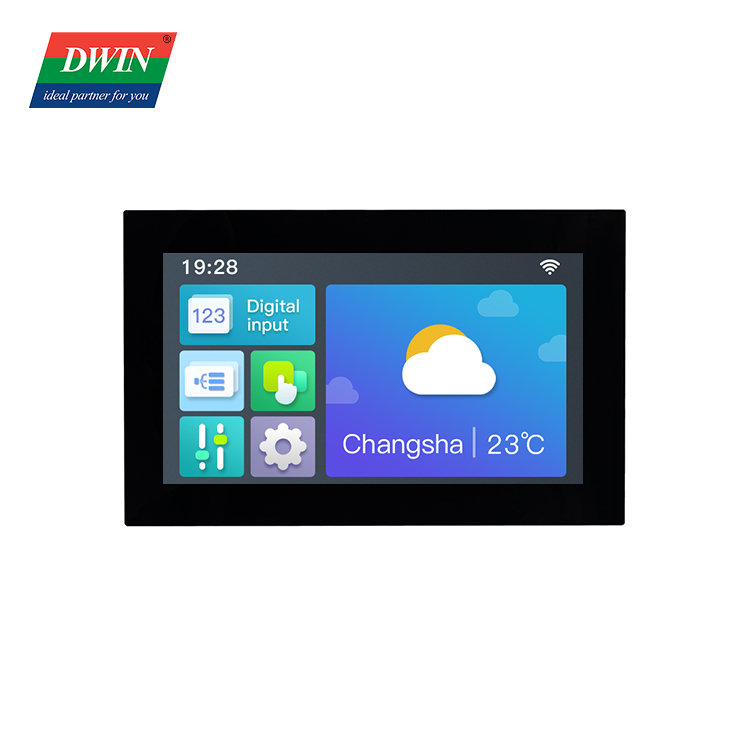 شاشة عرض 7 بوصة IPS 300nit 1024*600 HDMI TFT LCD تدعم اللمس المتعدد غطاء زجاجي مقوى باللمس بالسعة بدون سائق: HDW070-007L