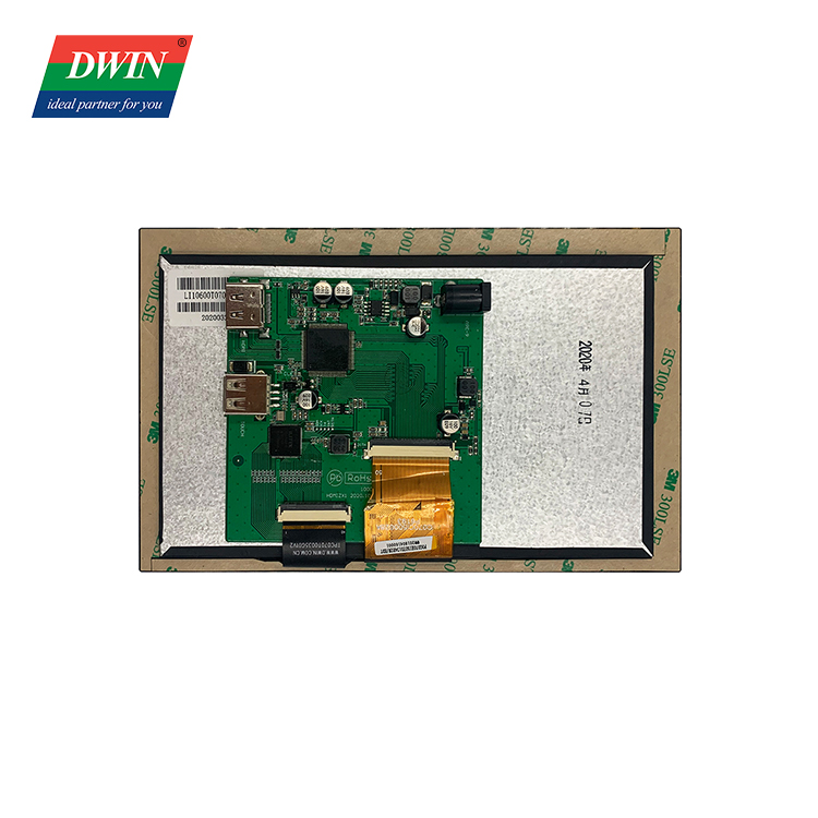 7-palcový IPS 300nit 1024*600 HDMI TFT LCD displej Monitor Podpora viacerých dotykov Kapacitný dotykový kryt z tvrdeného skla D...