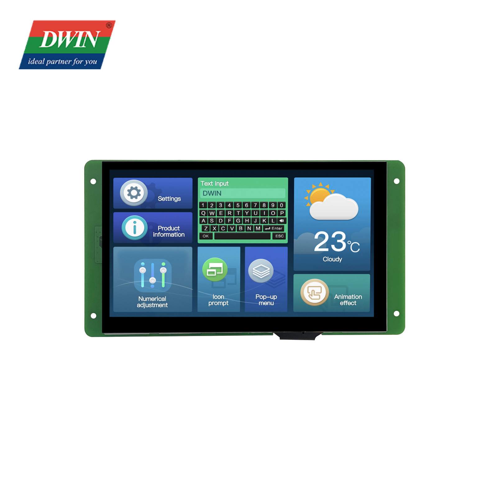 Display LCD TFT de destaque de 7,0 polegadas DMG80480T070_09W (grau industrial)
