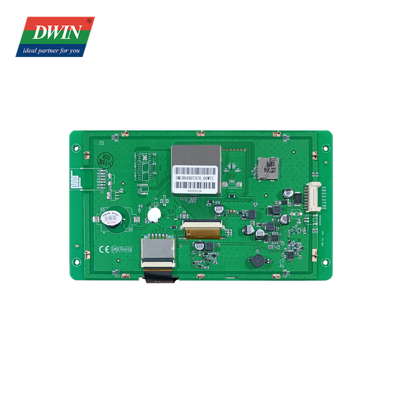 7,0 tuuman Highlight TFT LCD -näyttö DMG80480T070_09W (teollinen laatu)