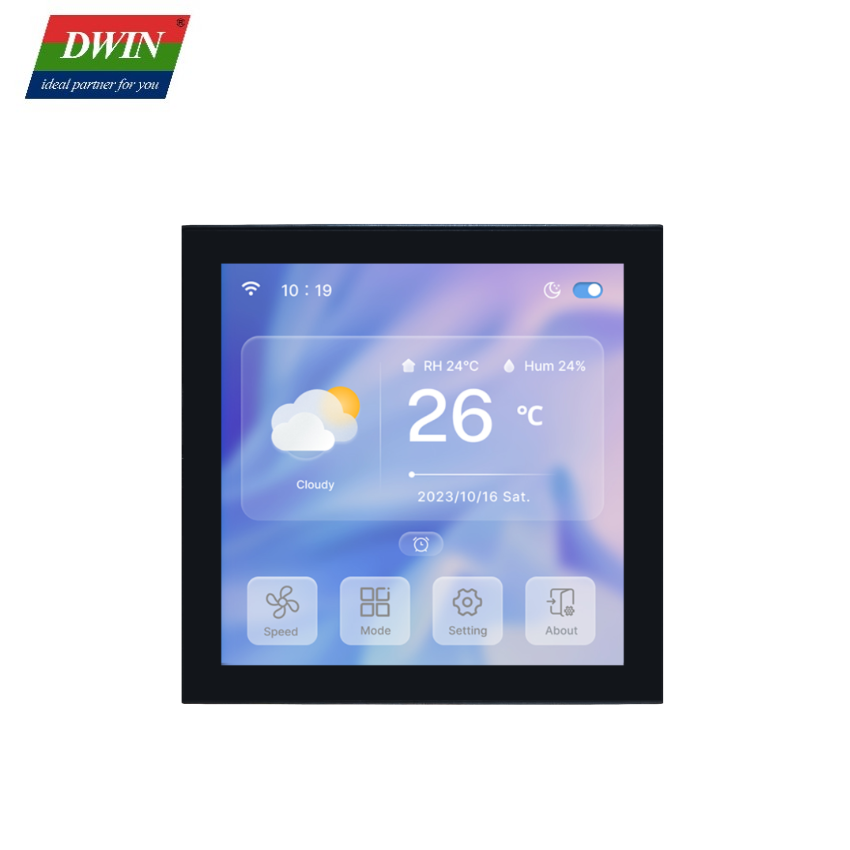 DWIN 4.0-inch 480*480 Pixels Infrared Reception Thermostat Model: TC040C15U(W)04