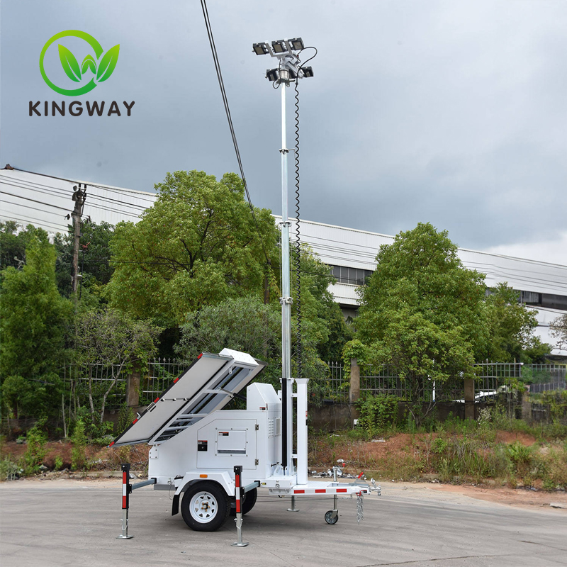 High-End Hydraulic Lifting System Solar Light Tower With 360 Degree Rotation (1)jri
