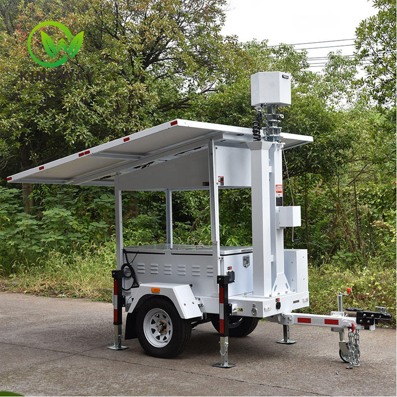 Mobile Surveillance Trailer Solar with 7M Manual Mast  KWST-600S-1 (3)cwb