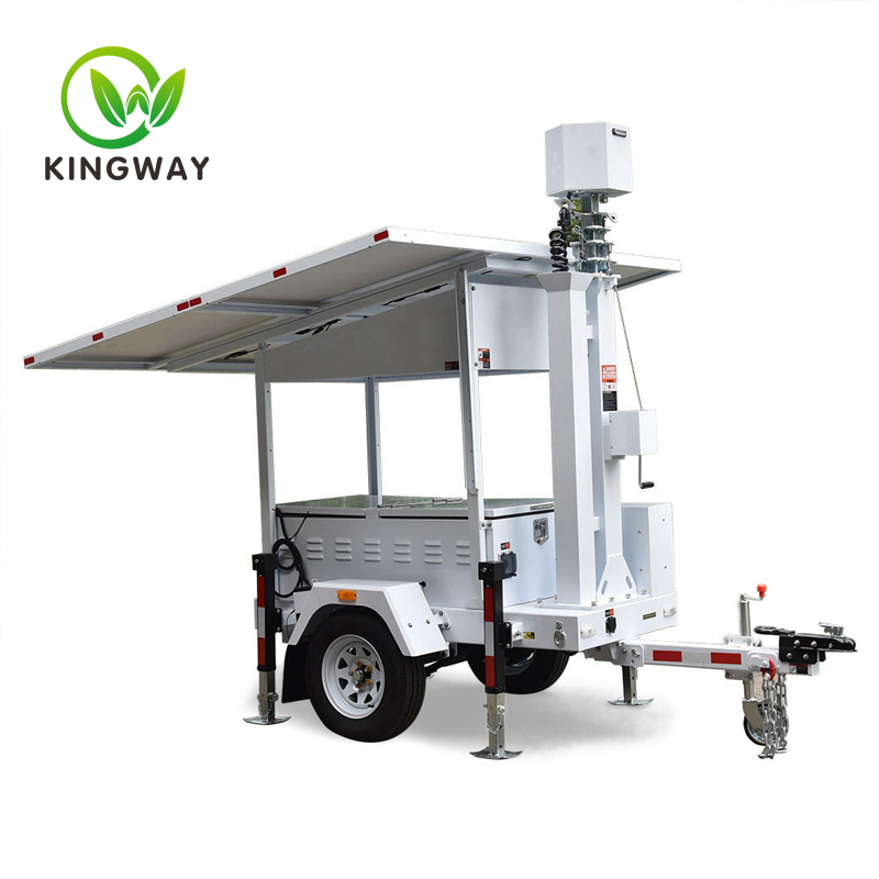 Mobile Surveillance Trailer Solar with 7M Manual Mast  KWST-600S-1