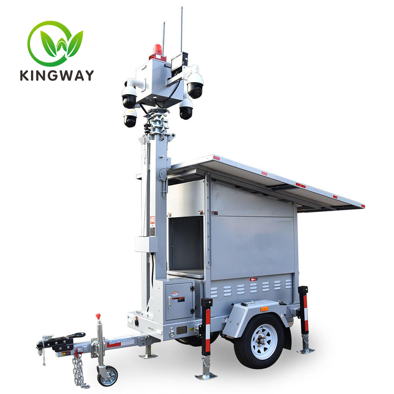 Mobile Surveillance Trailer Solar with CCTV Camera and speaker  KWST-600S-2
