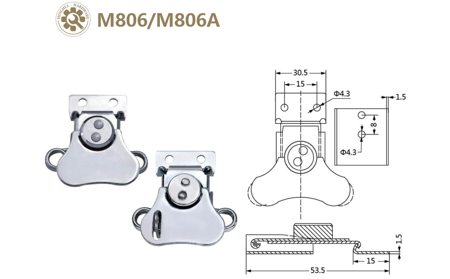 Small size twist latch lock with padlock hole M806Akqj