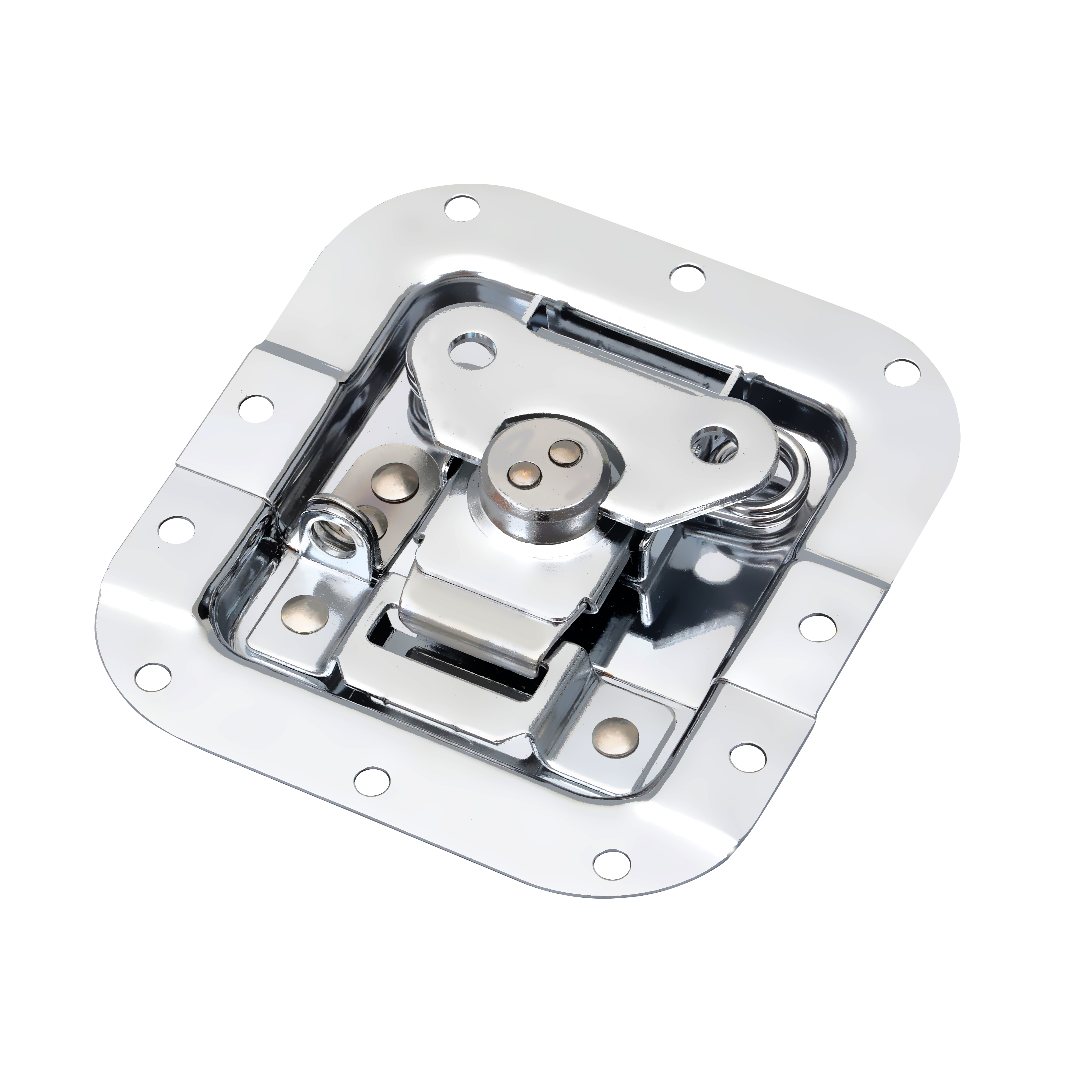 Chrome butterfly latch in dish with offset M908