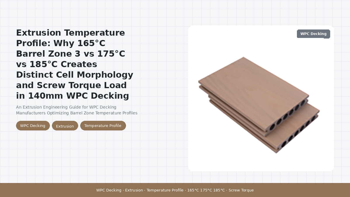 Extrusion Temperature Profile: Why 165°C Barrel Zone 3 vs 175°C vs 185°C Creates Distinct Cell Morphology and Screw Torque Load in 140mm Width WPC Decking Production