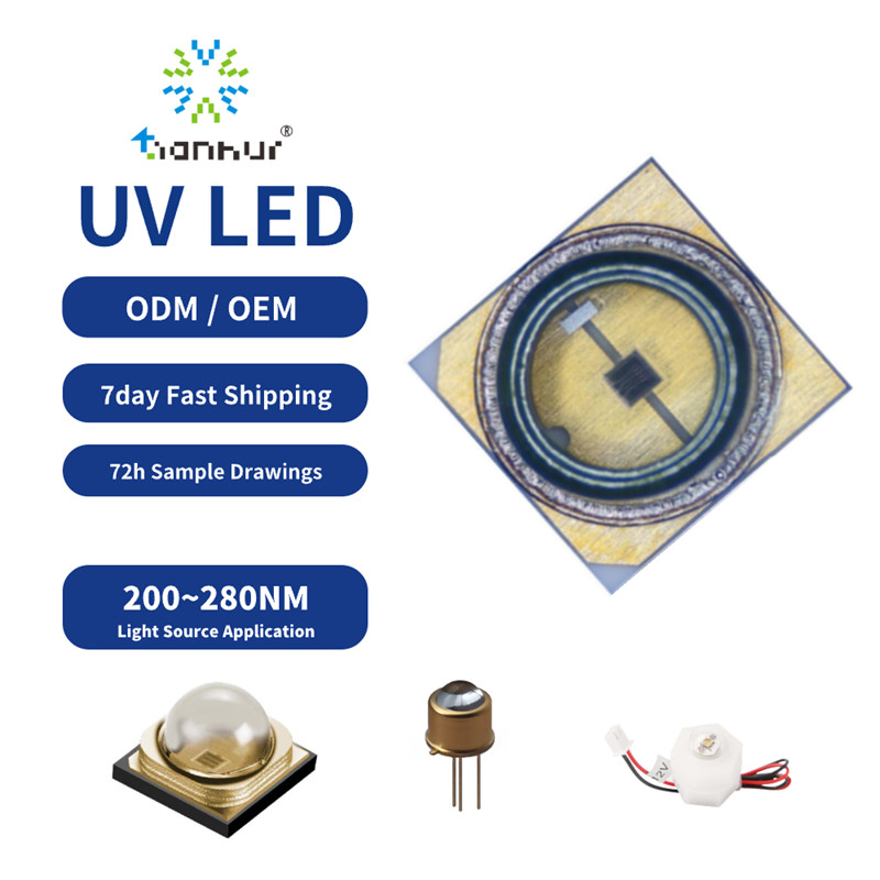 UVC LED 1W 222 254 265 275nm 3535 SMD UVC LED Chips for Air Water Filtration Sterilization