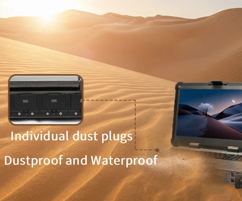 Fully ruggedized tri-proof laptop dust plug design