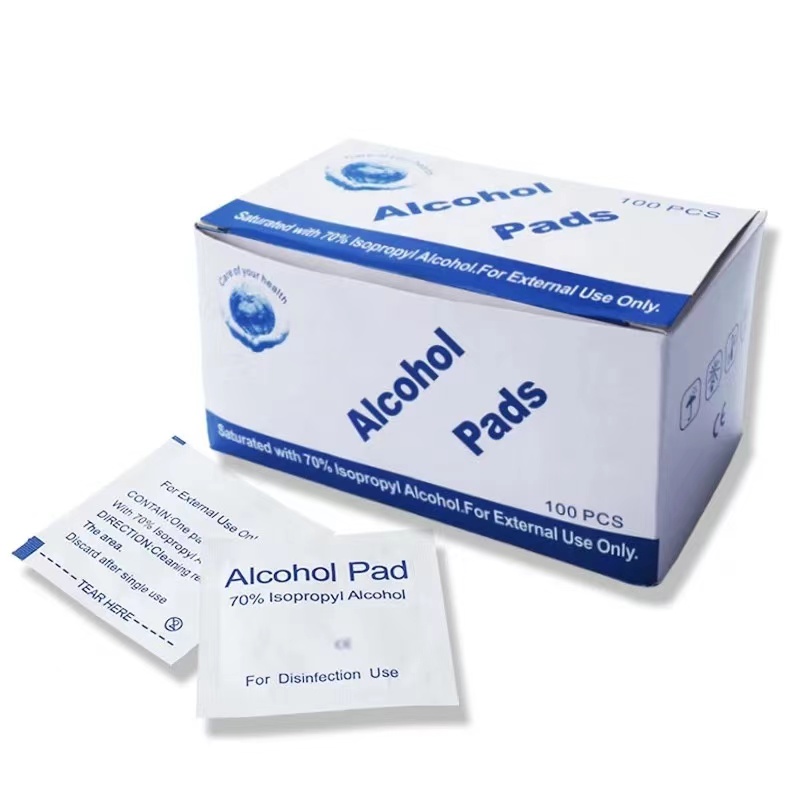 Bom preço almofadas de álcool isopropílico médico estéril personalizado unhas individuais álcool cotonete prep toalhetes almofadas