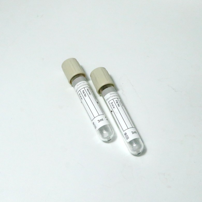 Tabung Pengumpul Darah Vakum Glukosa Medis Vacutainer Atas Abu-abu Natrium Fluorida/Kaca Kalium Oksalat/Persetujuan PET CE